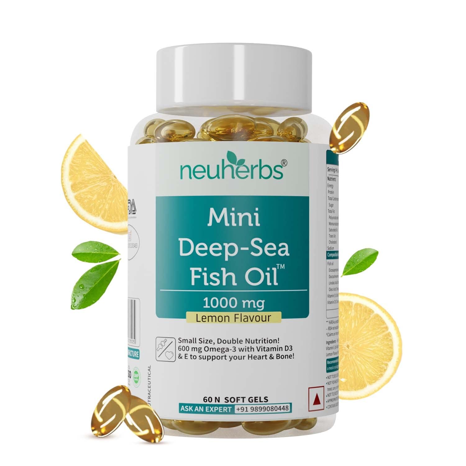 Buy Neus Mini Deep Sea Omega 3 Fish Oil 1000 mg With Lemon Flavour 2X
