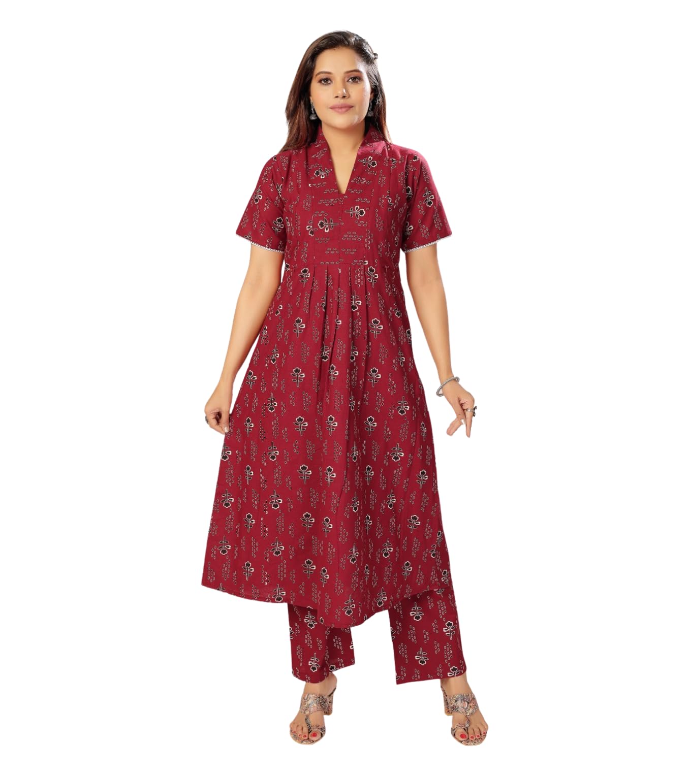 Momenta Women’s Pure Cotton Maternity Kurta Set | Feeding Kurti with Concealed Zippers | Maternity Dress for Pre & Post Pregnancy