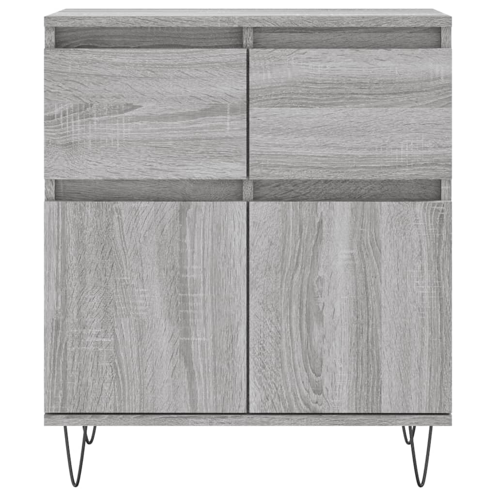 vidaXL Buffet, Armoire avec Pieds, Meuble de Rangement, Organisateur de Salon Salle de Séjour Maison Intérieur, Sonoma Gris Bois d'Ingénierie