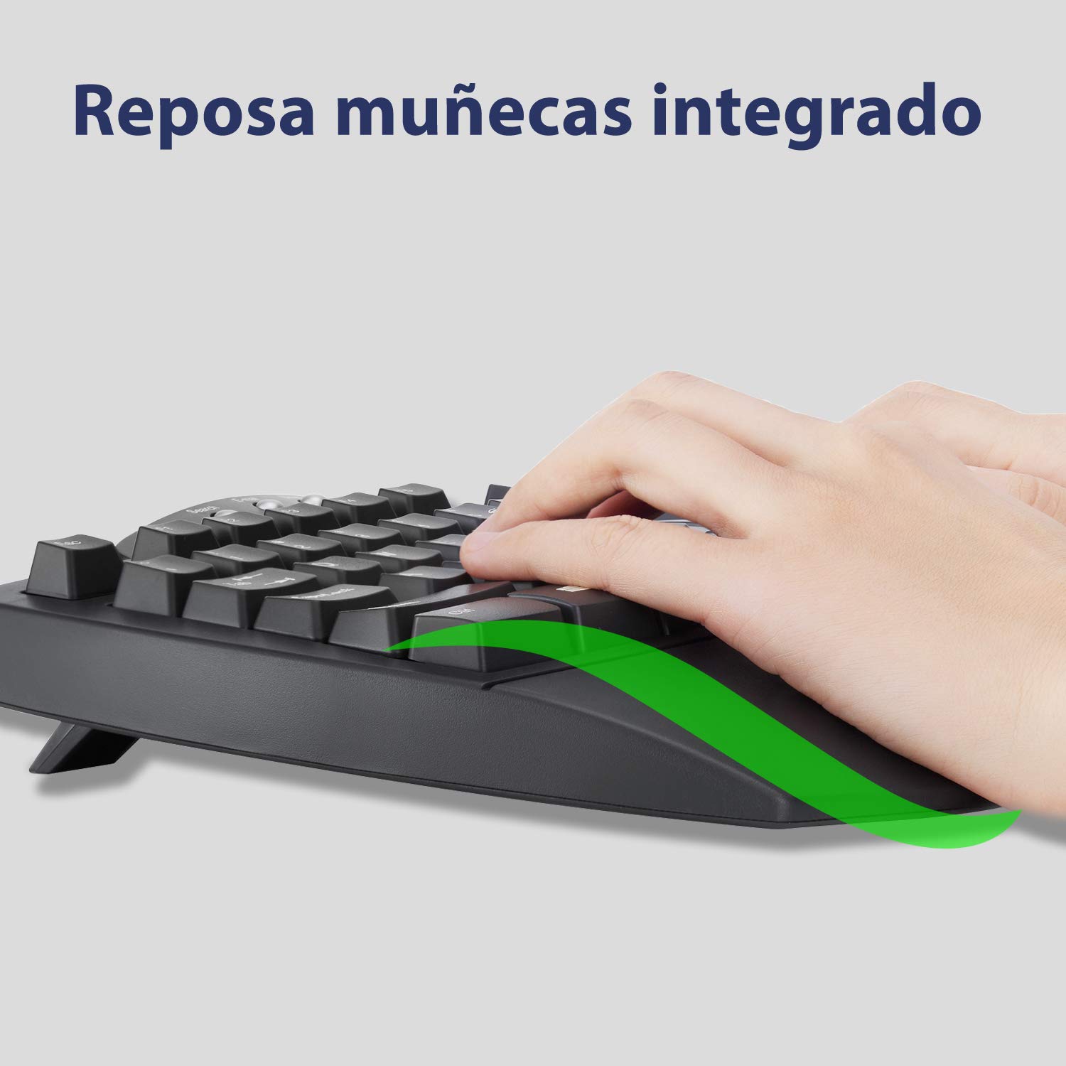 Perixx PERIBOARD-512 Teclado ergonómico Full Size con Cable USB - Diseño Dividido - Negro - QWERTY Español