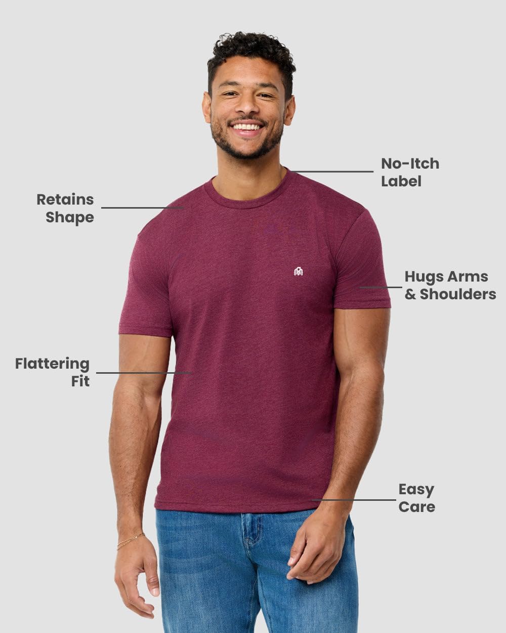 INTO THE AM Men's T-Shirts Soft Cotton Blend Crew Neck Tee S - 4XL Athletic Fit Plain & Logo Basic T-Shirt for Men - Image 3