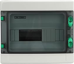 Caixa de Distribuição de Energia, Tampa Transparente 12 Vias Protetor Solar Caixa de Disjuntor IP65 à Prova d'água Resistente à Corrosão Fácil de Instalar ABS Com Trilho Din