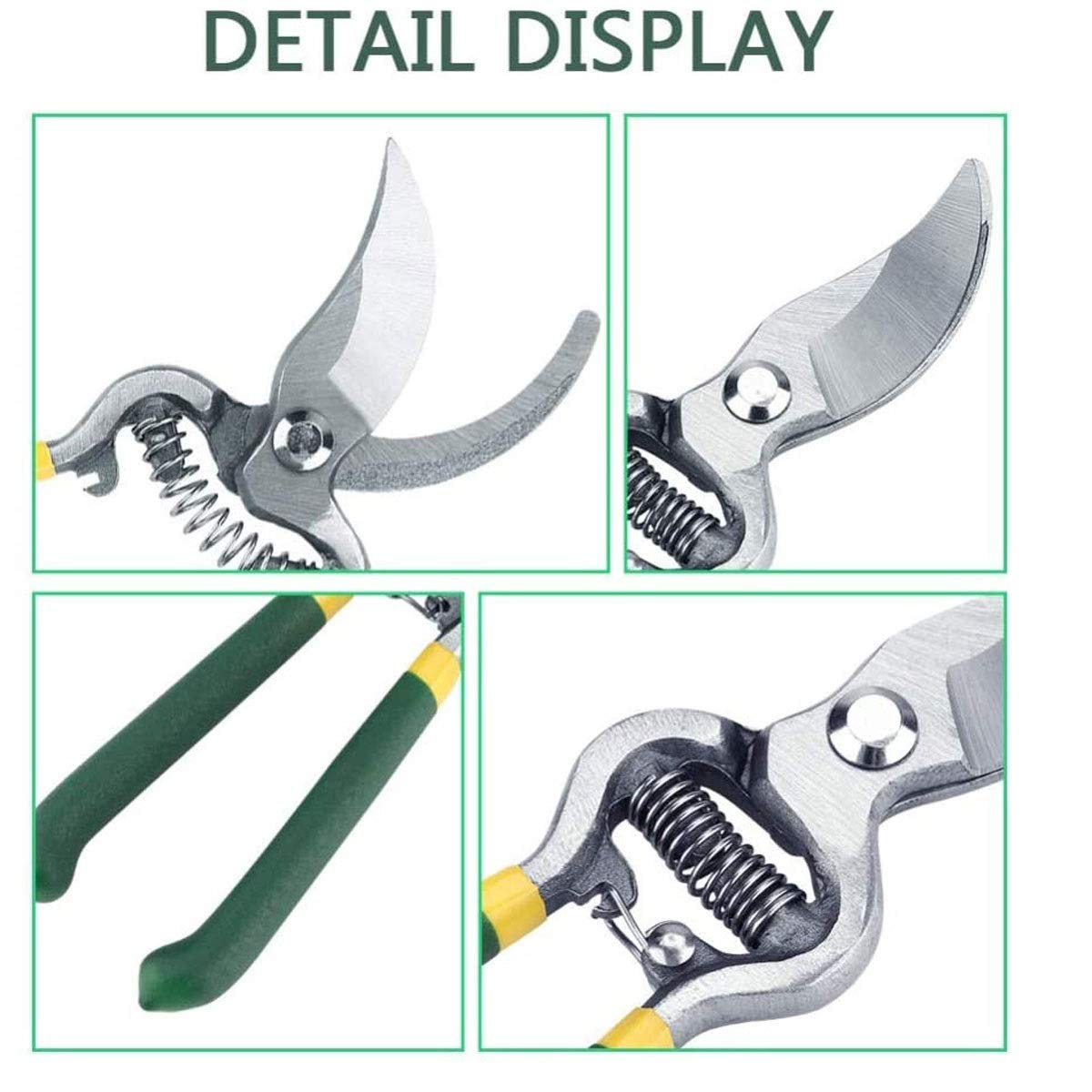 Gartenschere für die Gartenarbeit, Gartenschere, Stahlklinge, Baumschere, ergonomischer Komfort, Gartenschere, Bypass-Gartenschere, Trimm-Grünschere, Werkzeug mit Verriegelung für
