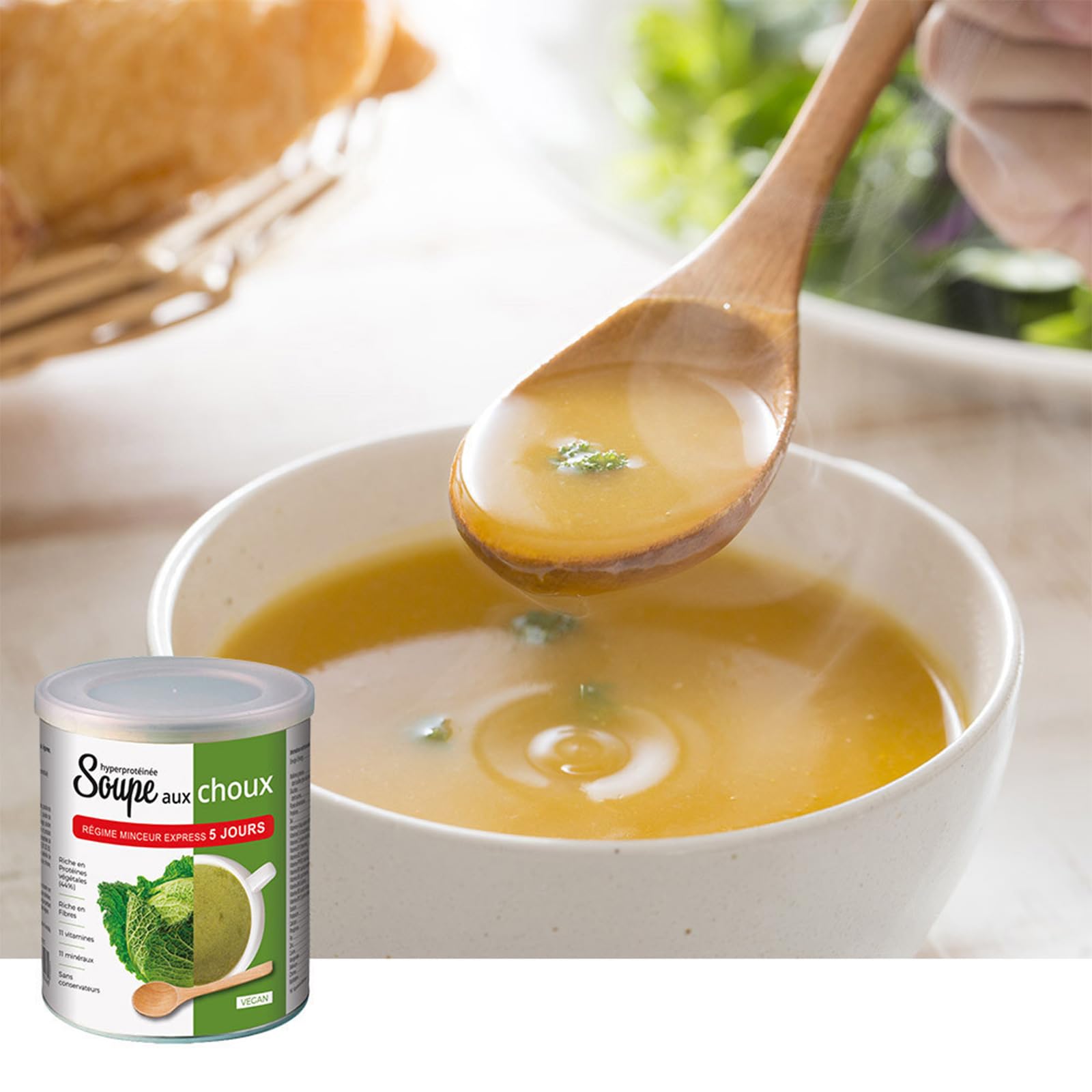 NUTRI EXPERT - Soupe aux choux vegan - Riche en protéines d'origine végétale & fibres - 11 vitamines & minéraux - Sans matière grasse - Cure express 5 jours - 250 gr