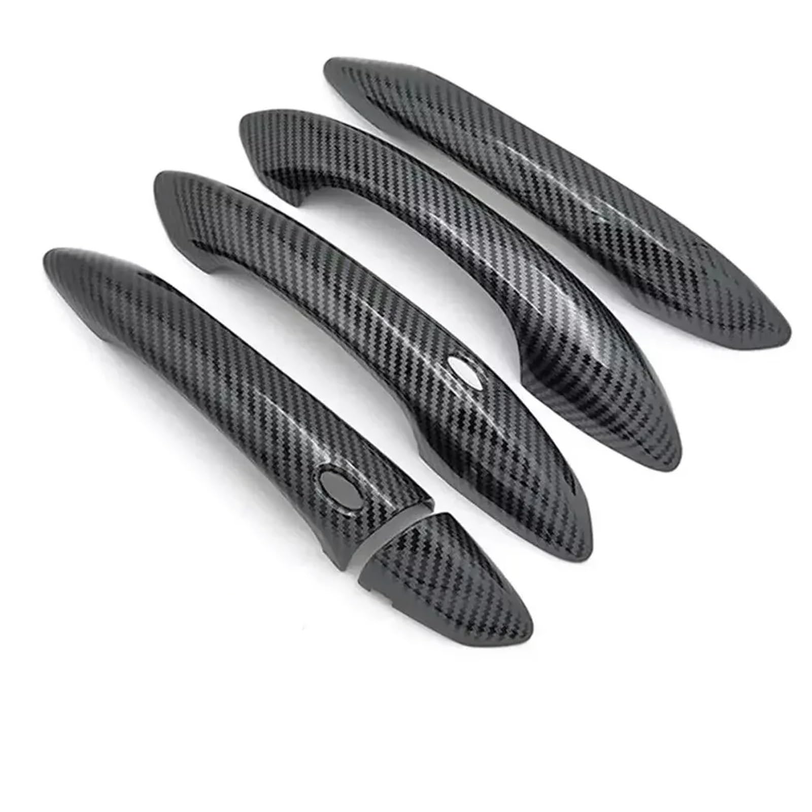Rdwspli Carbon Fiber Black Exterior Handle Shell Compatible With Hyundai For Tucson 2022 2023 Lhd Car Carbon Fiber Style Chrome Exterior Door Handle Moulding Cover Trim Decoration Abs Auto