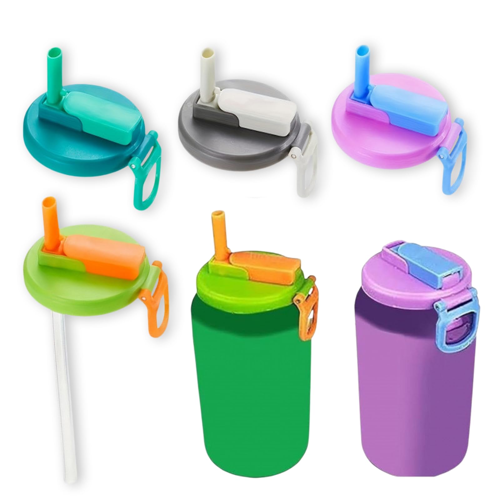 Labyrinxel Soda Can Lids with Straw 4 Pcs Reusable Can Covers for Beverage Cans