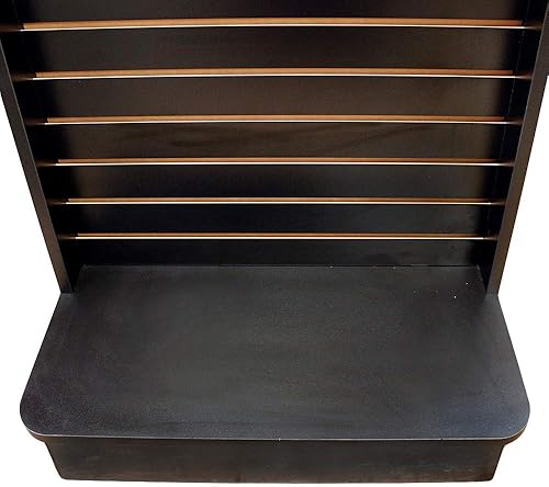 Miniatura 3 de 25" x 25" x 54" torre de exhibición negra 2 echados a un lado Slatwall piso knockdown exhibe tienda al por menor