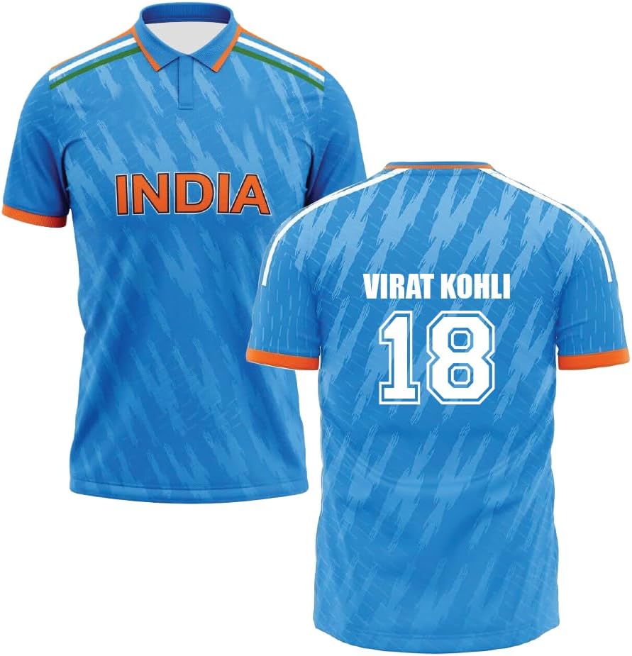 PRINTSHOP4MEIndia Unisex Sports Blue Jersey - Perfect for Indian Cricket Fans and Cricket Lovers - Comfortable and Stylish India Jersey for Adults and Kids - Ideal for Matches, Practice