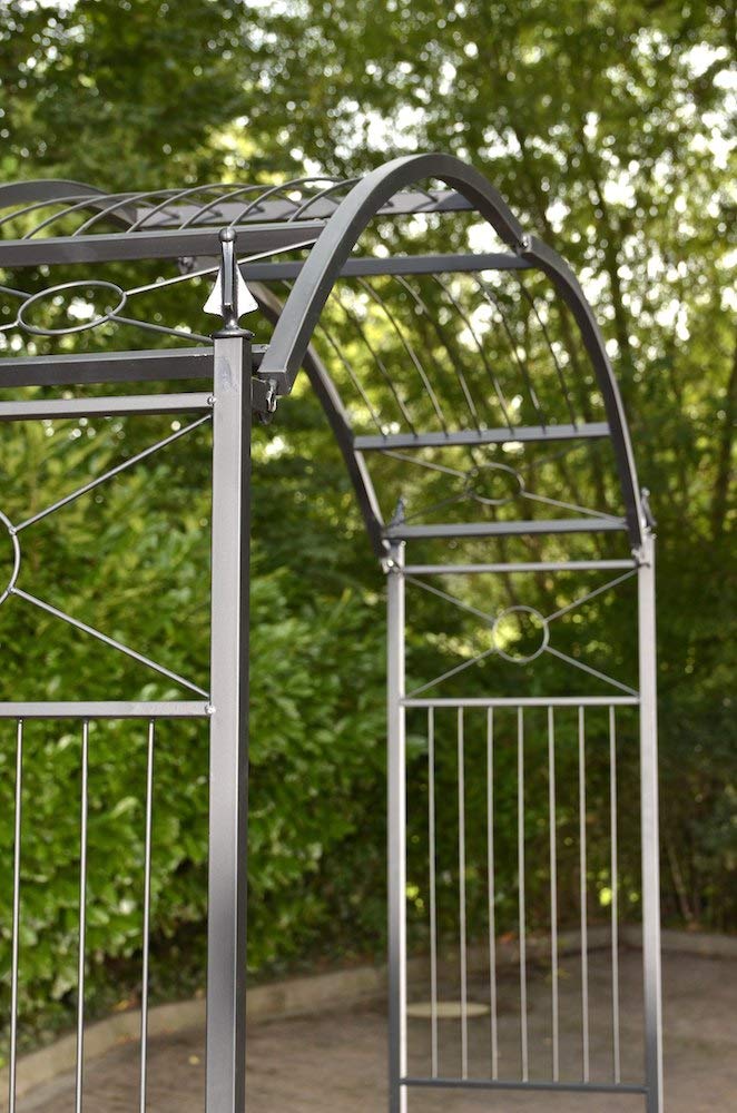 CLP Arco Da Giardino Flexi In Metallo Arco Per Piante Rampicanti Regolabile I Larghezza 110-175CM, Alt. 235-268 CM, Colore:nero