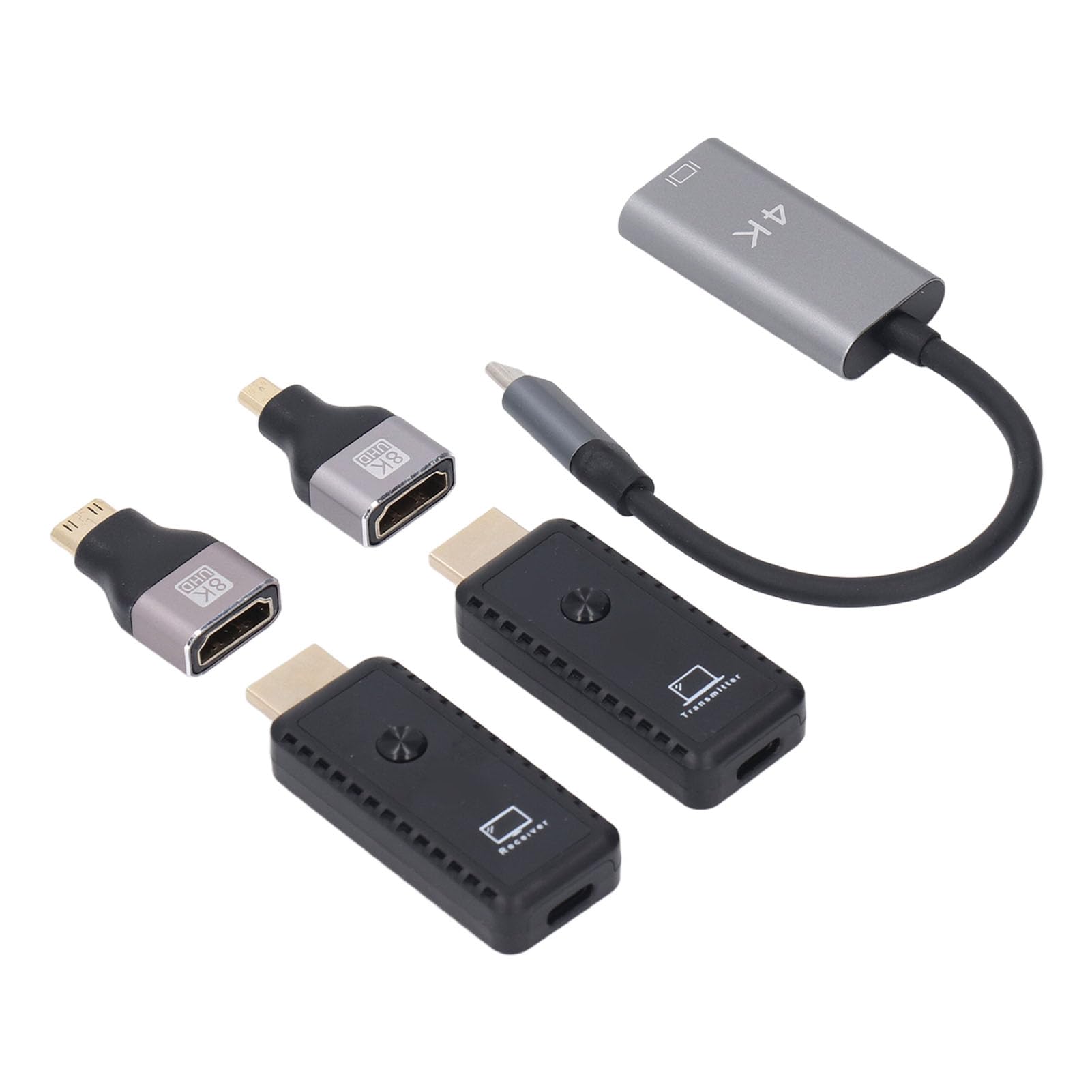 Yosoo Bezprzewodowy Interfejs HD Multimedia Extender, Transmisja 1080P 60Hz, Obsługa 4K 8K, Nadajnik i Odbiornik 30m, do Rozrywki, Konferencji, Demonstracji, Projekcji