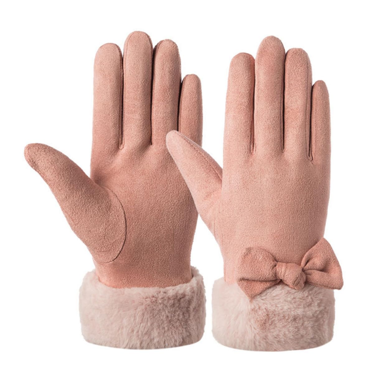 LIFKOME 3pares Guantes De Mujer Pantalla Táctil Guantes De Invierno Cálidos Lazo De Accesorios De Moda Color Rosa Para Actividades y