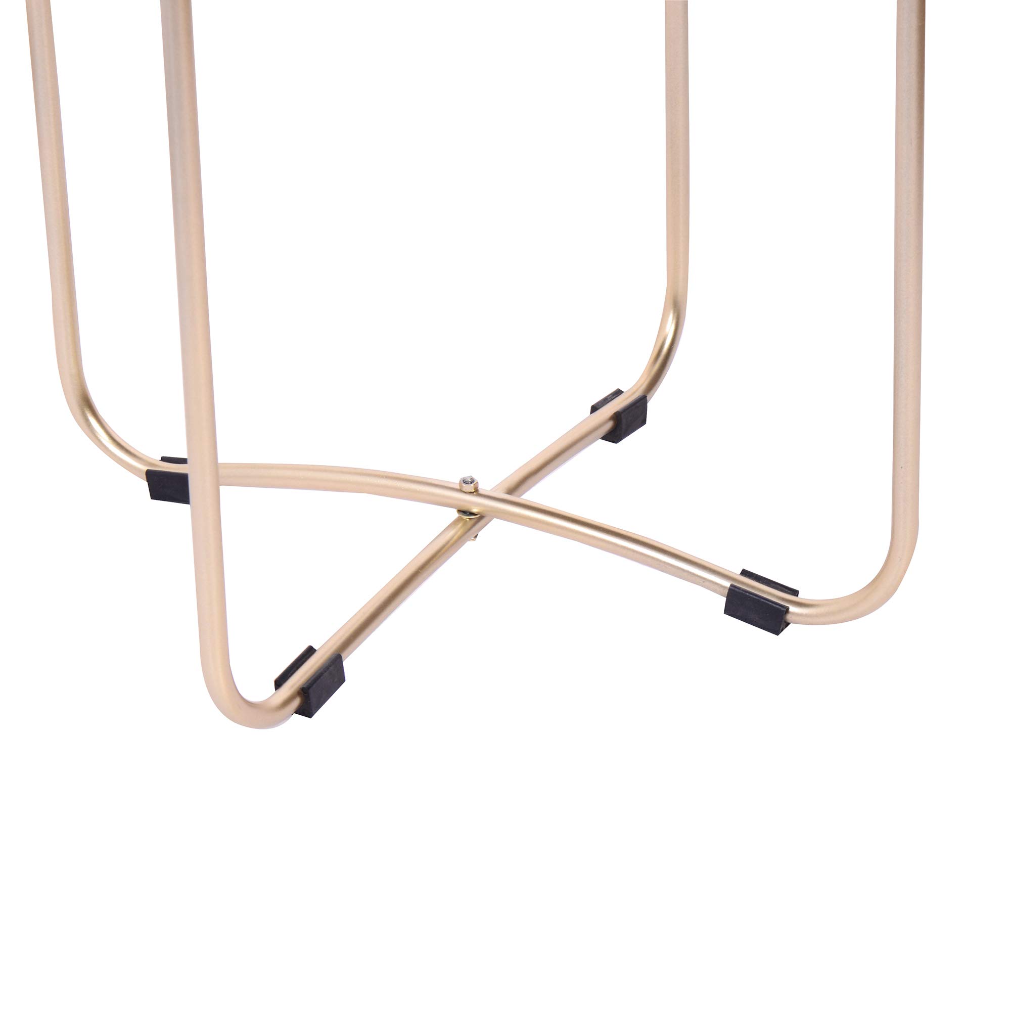 Tuoni Belly Tavolino Da Caffè in Metallo Verniciato Oro Con Vassoio Amovibile, Design Moderno, Ø43 Cm, Altezza 49 Cm Per Soggiorno E Camera