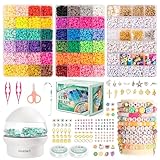 Photo Gallery beadact kit per la creazione di braccialetti con perline di argilla, 3 scatole di perline in argilla di 48 colori e 3 tipi di perline a forma di lettera con spinner, kit completo per la creazione di Photo Gallery beadact kit per la creazione di braccialetti con perline di argilla, 3 scatole di perline in argilla di 48 colori e 3 tipi di perline a forma di lettera con spinner, kit completo per la creazione di
