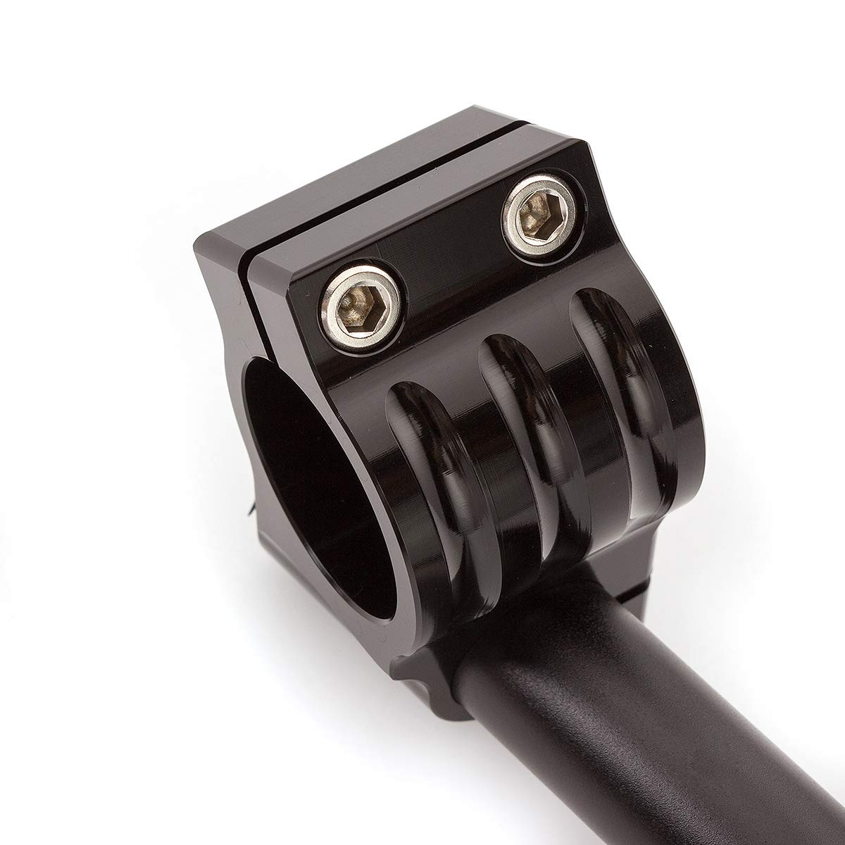 CNC Alluminio Φ 54mm Clip on Manubrio di ricambio Adatto per Forcella Universale Diametro 30mm Cafe Racer Moto Manubrio Inclinazione Angolo 7° Barre Φ 7/8 ", 30mm Clip su Montaggio Nero