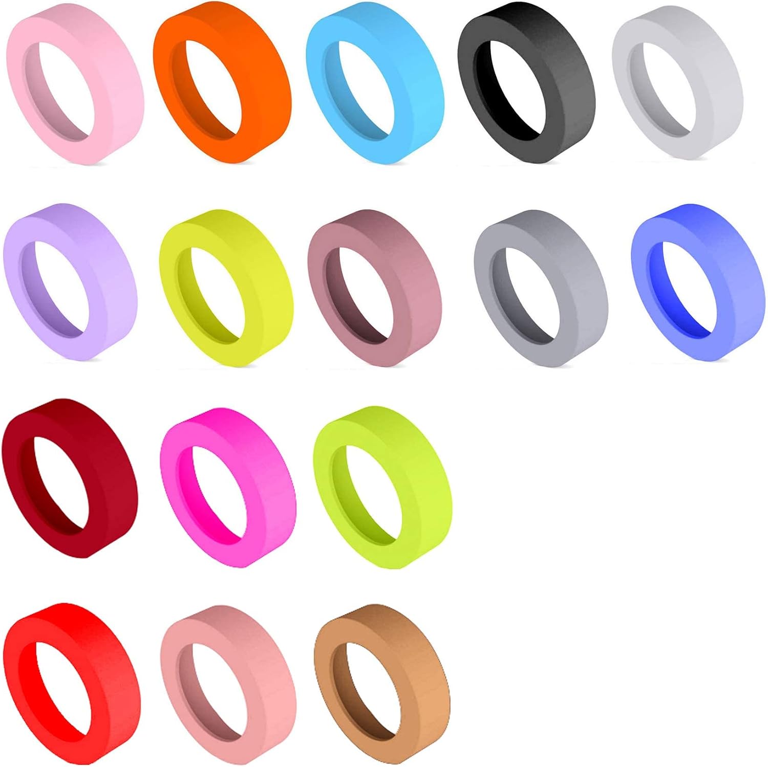 16 Pcs 65mm Protective Cup Mat Silicone Sleeve Heat-Resistant Water Bottle Holder Insulation Mat Non-Slip Cup Mug Coaster (16 Color)