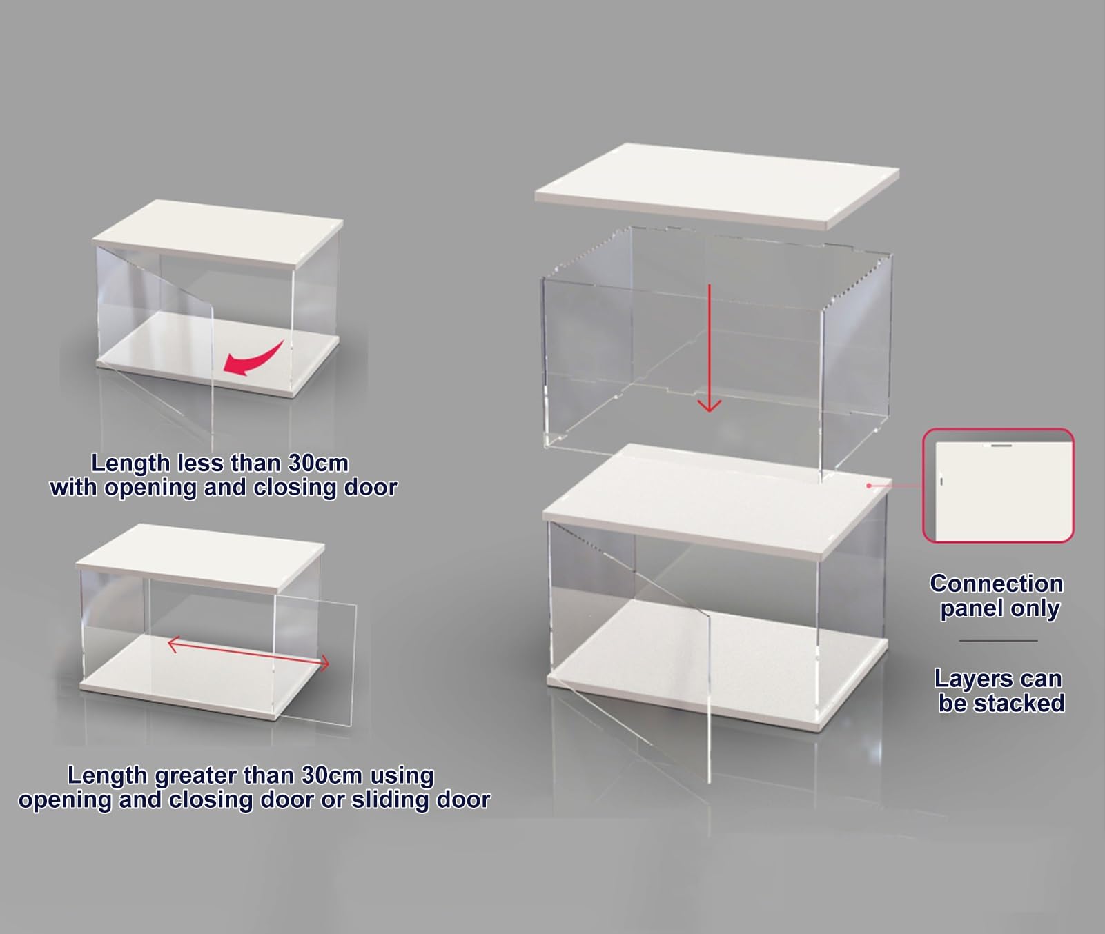 Urna Metacrilato Vitrinas Grandes de Acrílico Transparente, Vitrina de Plástico Rígido con Tapa y Base, Cubierta Antipolvo Autoensamblable para Maquetas/Coleccionables(L15xW30xH20cm/6x12x8)