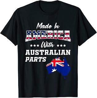 America Australian Parts Australia Map USA Flag Root T-Shirt