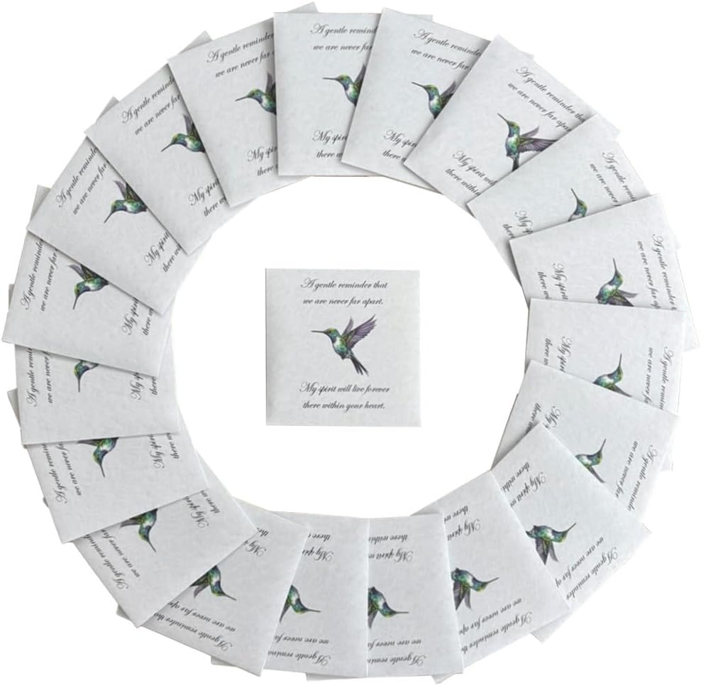 Forget Me Not Seeds - Hummingbird Funeral Favors - Prefilled Seed Packets - Ready to Give - Pack of 20