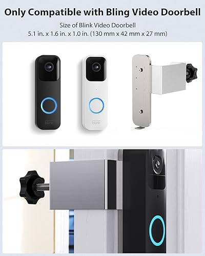 Miniatura 5 de Stouchi Montura de Timbre Parpadeante Sin Taladro, Montura de Cámara de Timbre de Video Antirrobo para Apartamentos, Kit de Soporte de Montura de