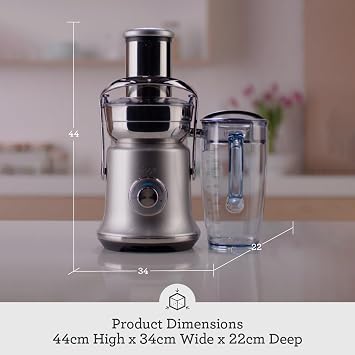 Sage Nutri Juicer Cold XL, Centrifugal Juicer, Brushed Stainless Steel | Centrifugal Cold Juicer, 3.5 Inch Feed Chute, Cold Spin Technology, 2L Jug, 40% Quieter, Titanium Cutting Disc