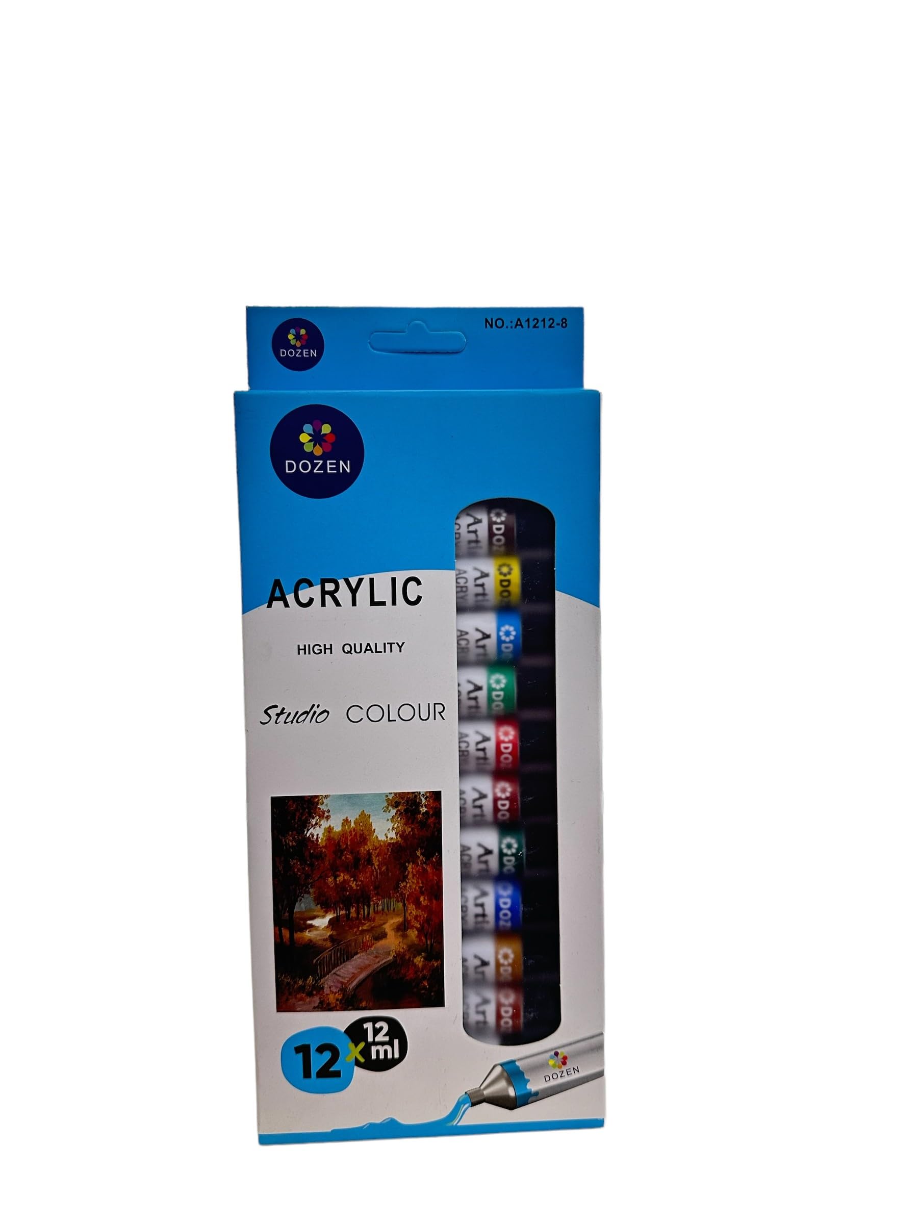 Gouache Color 12ml Pack of 12 Tubes for Students and Artists - Multi Color (acrylic)
