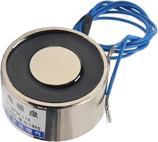 Fielect DC 12V 18Kg Electric Lifting Magnet Electromagnet Solenoid Lift Holding Circular Suction-Cup Electrical Round Sucker, 0.36A 4.32W