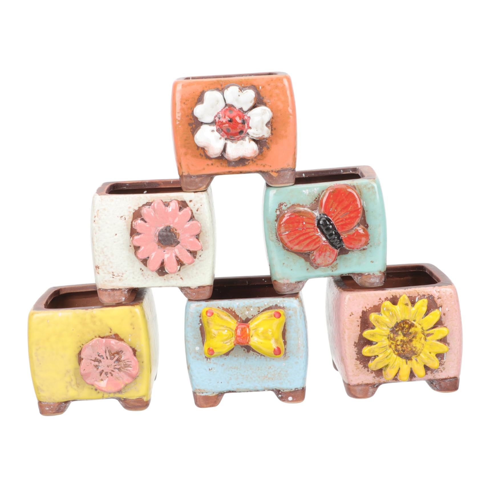 BESPORTBLE 6kawałki Ceramicznych Doniczek Do Sukulentów Oddychające Doniczki Ozdobne Do Kwiatów Elegancka Dekoracja