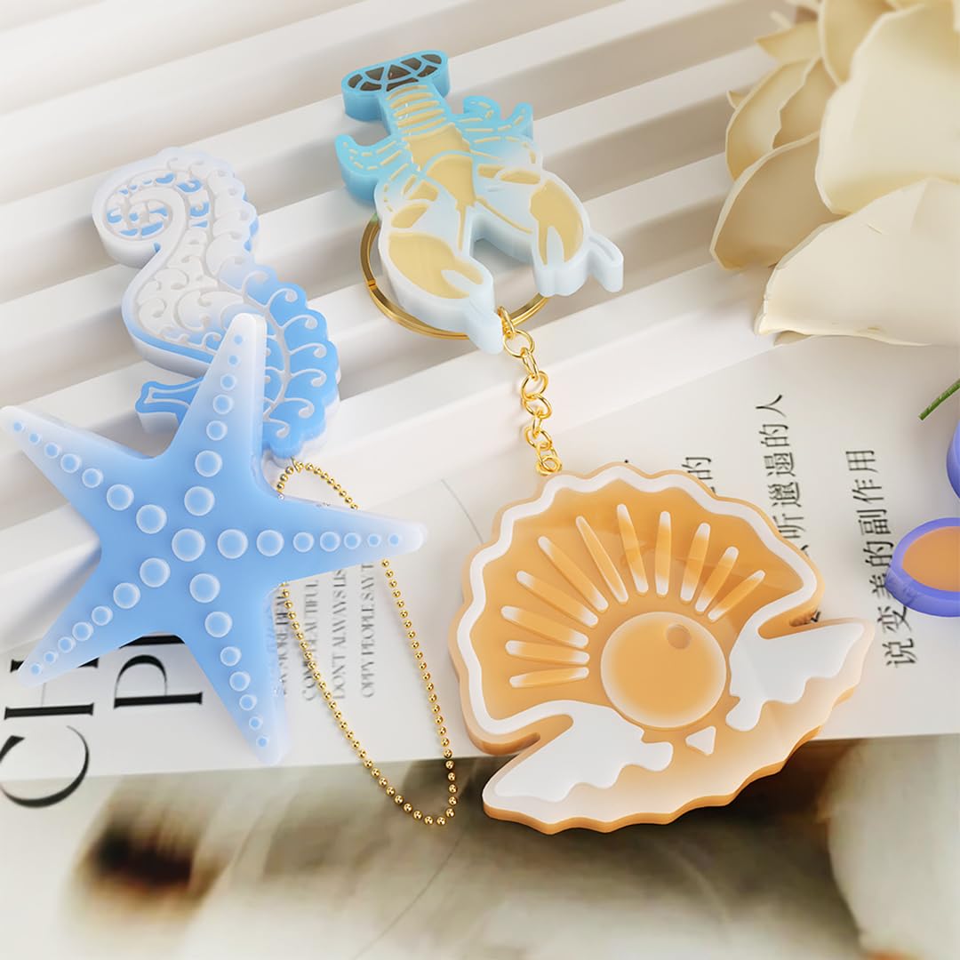 Ibvenit - Lot De 5 Moules De Porte-clés - Moules Ronds En Silicone