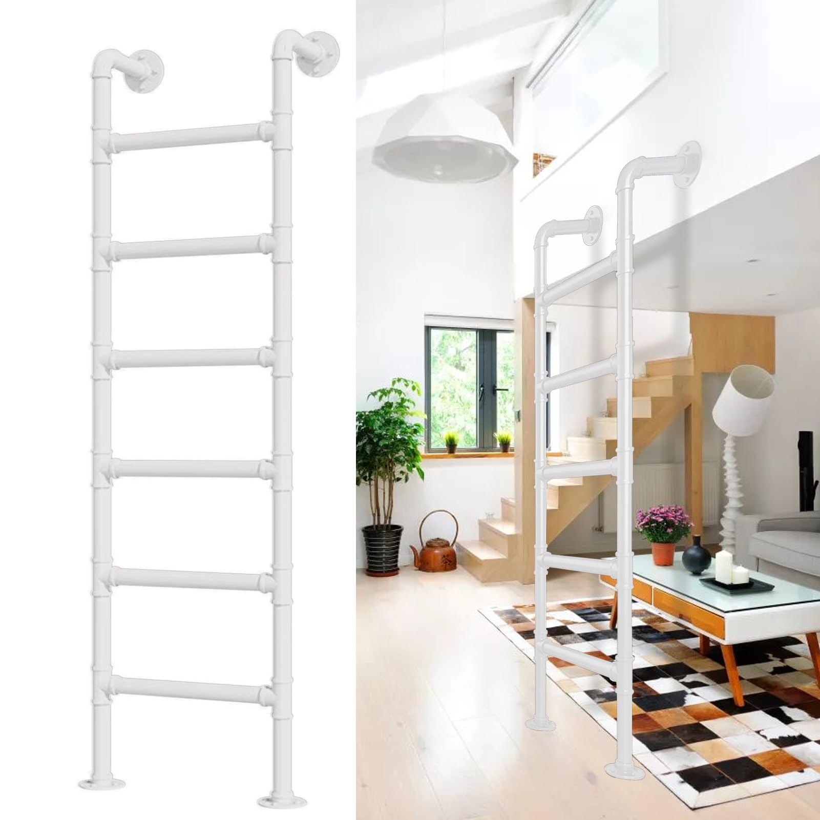 Escalera de metal para litera de gran estabilidad con carga de 330 libras