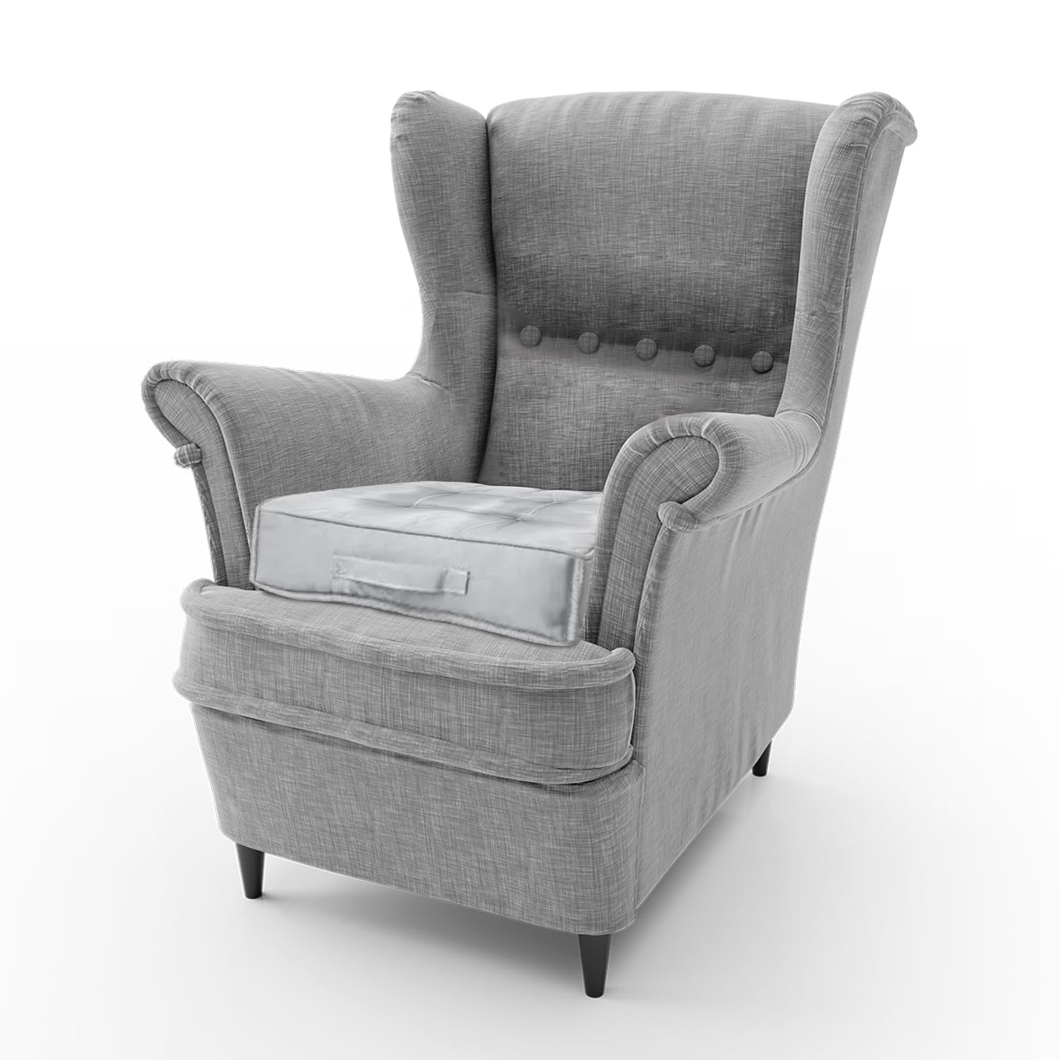 GC GAVENO CAVAILIA Booster Cushion 45x45 Cm Firm Dining Chair Large Cushions | 10Cm Thick Seat Cushions Pad Sofa Cushion Waterproof | Armchair Silver Booster Cushions For Adults Elderly