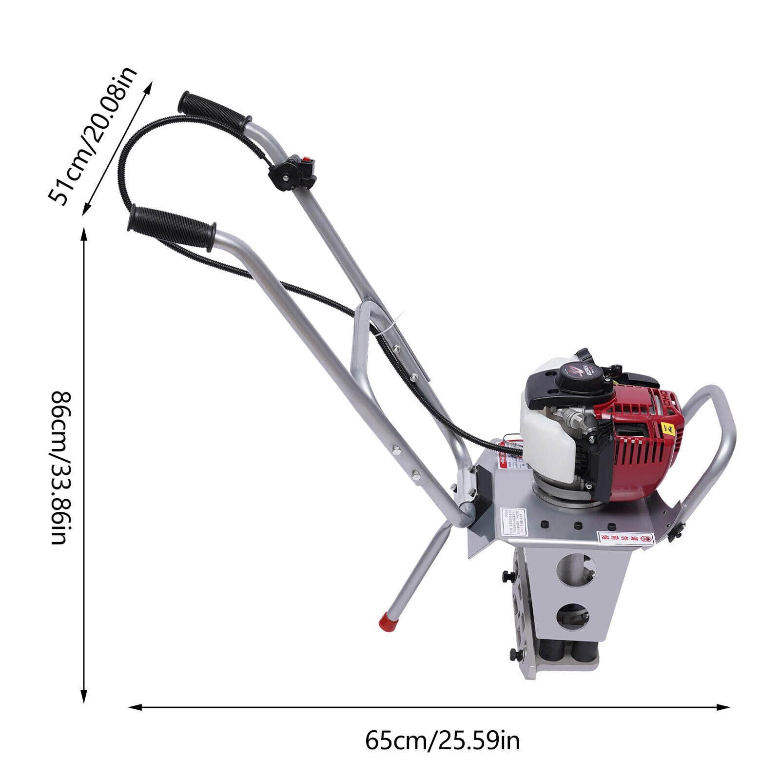 Vibrador de hormigón a gasolina de 4 tiempos, 900 W, vibratorio de cemento 35,8 CC, masilla de hormigón, sin regla, de aluminio, hormigón, refrigerado por aire, espesor de cuerpo en