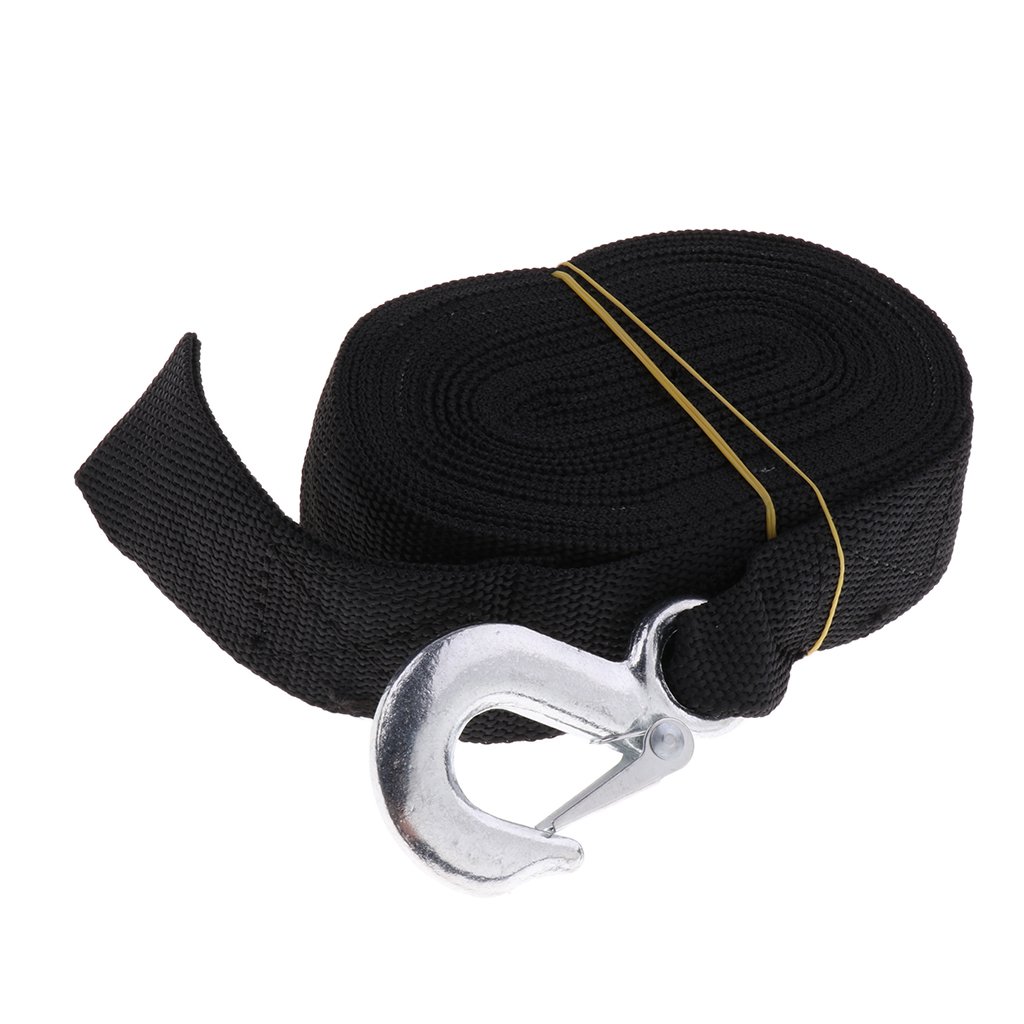 Sharplace - Cinghia in nylon di ricambio per rimorchio, verricello per barca, da 7 m, con gancio resistente