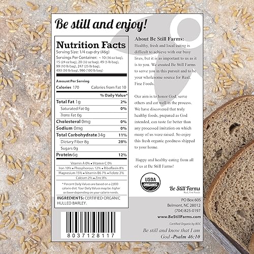 Image of Organic Hulled Barley Grain 2.8lb - Whole Barley Groat Seed Bulk | Great for Soup, Flour, Cereal, Home Brewing, Grinding - High in Fiber - USDA Certified | Vegan | Non-GMO