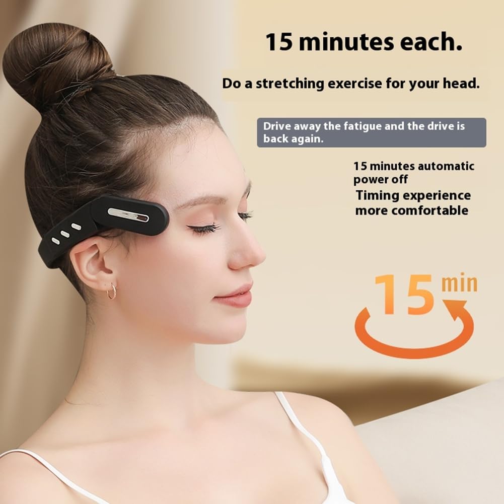 Massaggiatore per il Sonno A Impulsi EMS A Bassa Frequenza con Bluetooth, Terapia Termica per il Dolore A Testa e Collo, per il Sollievo Dall'Insonnia.