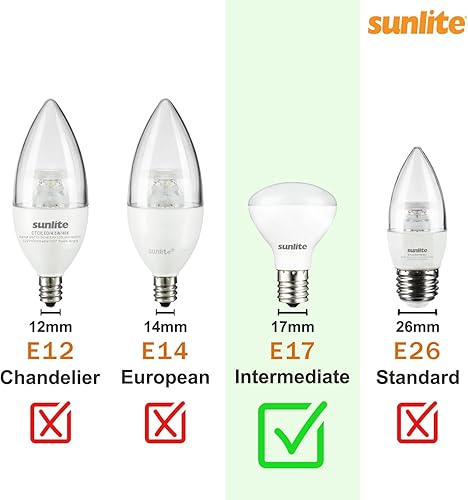 Miniatura 6 de Sunlite 41765 LED R14 Mini reflector foco, 4 vatios (equivalente a 25 W), 250 lúmenes, base intermedia (E17), regulable, listado ETL, blanco cálido