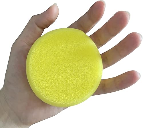 Miniatura 4 de 12 esponjas redondas de pintura WAFJAMF de 2.96 pulgadas de color amarillo, esponja de arcilla para pintura facial, manualidades