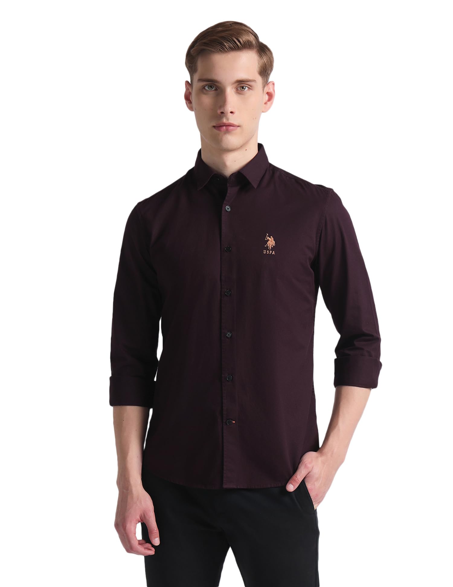 u.s. polo assn. Men's Cotton Slim Fit Shirt-picture-37