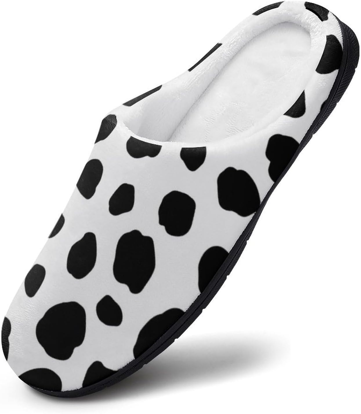 Dalmatian Print Women's House Slippers Memory Foam Warm Shoes Spa Rubber Sole Indoor Outdoor