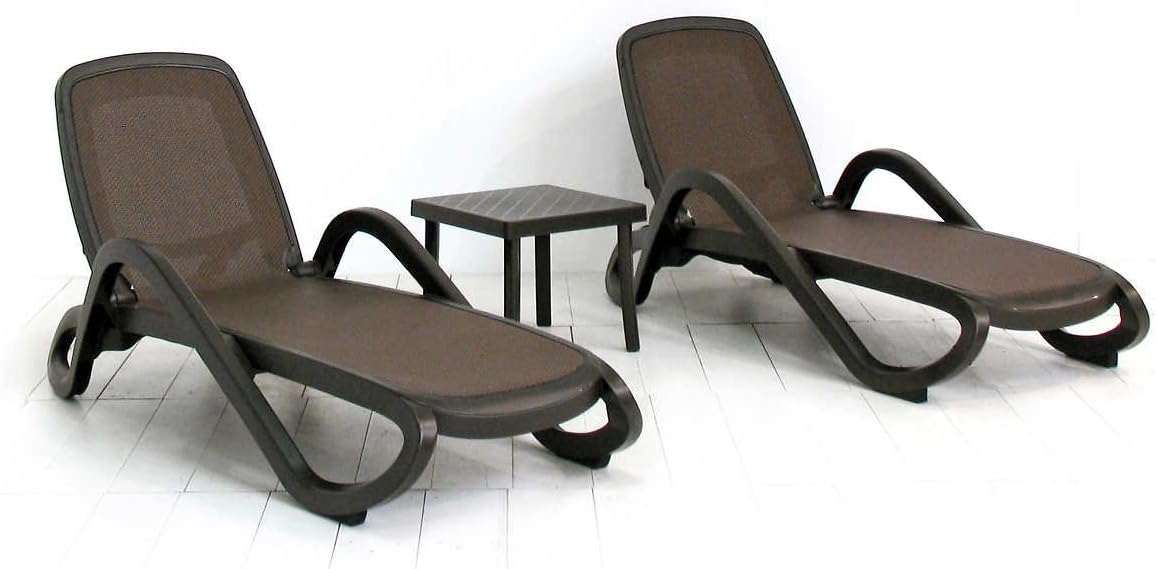 Nardi Alfa 3piece Outdoor Chaise Lounge. Patio Chaise Lounge (Brown