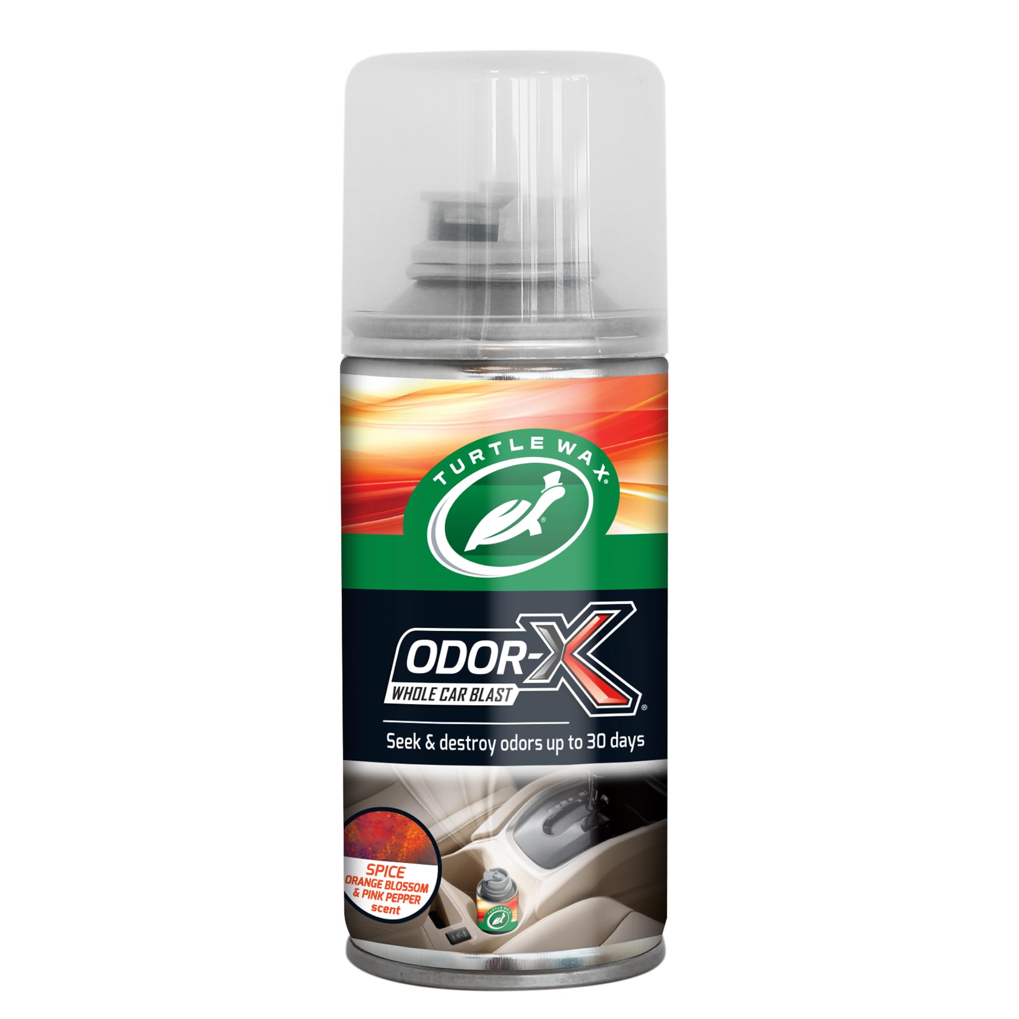 Turtle Wax Odor-X Whole Car Blast Car Air Freshener, Spice Scent, Inspired by Designer Fragrance One-time Use Odour Eliminator, Removes Unwanted Smells Permanently, Car Fragrance Lasts up to 30 Days