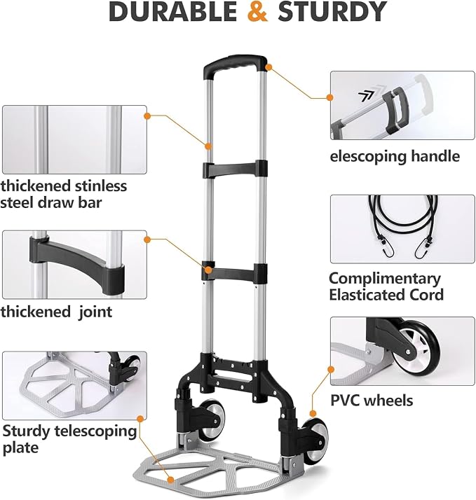 Carretilla plegable de aluminio ligera y portátil miniatura 4