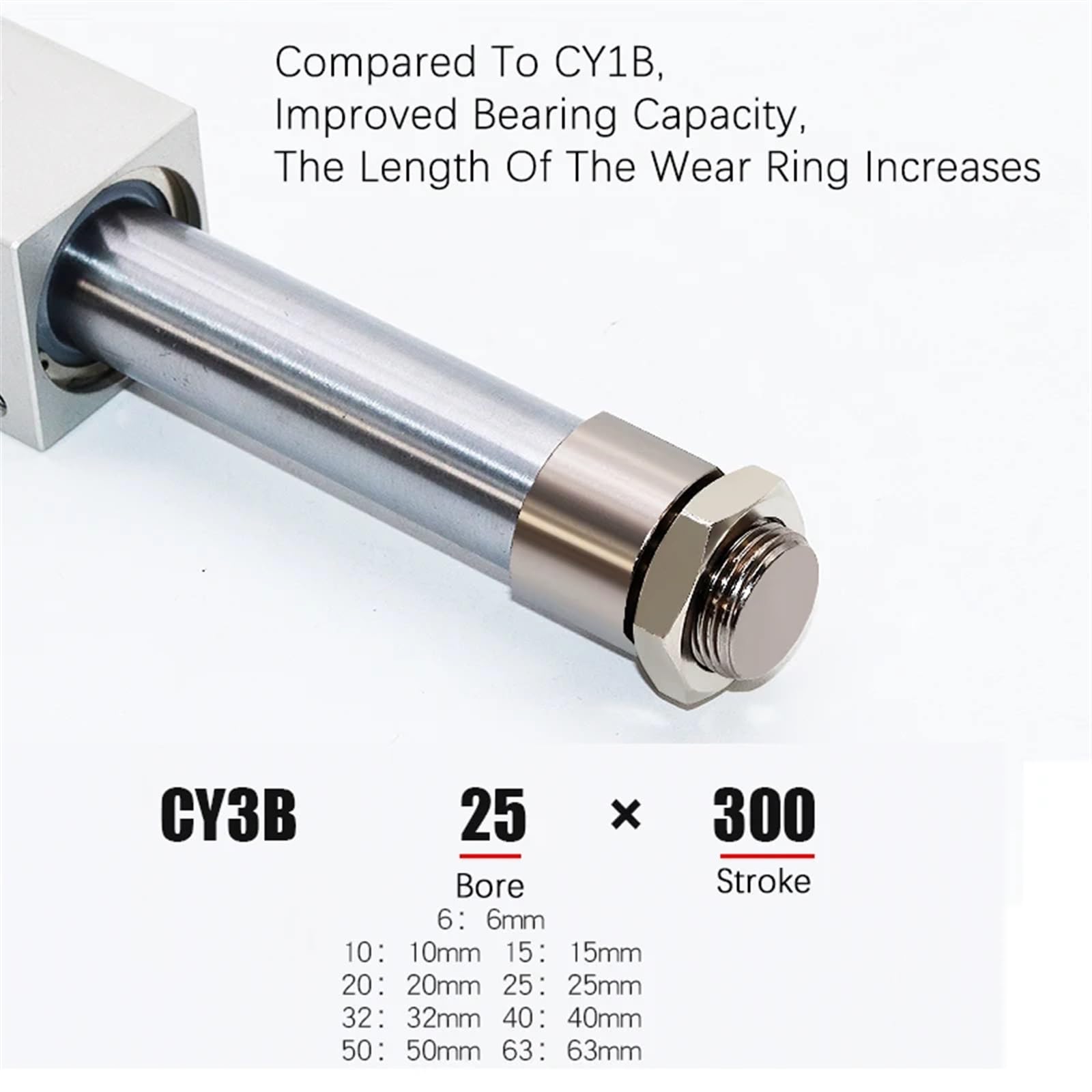 Cy3B – Cylindre pneumatique sans Tige à Couple magnétique, 10/15/20/25/32/40-50x100x150, Longue Course Bese(Stroke 200mm,CY3B Bore 25mm)