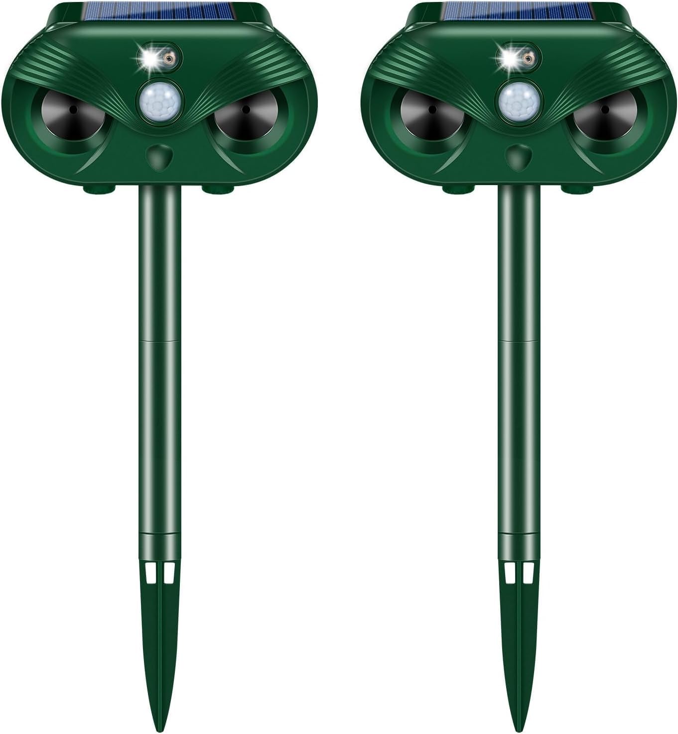 2026 IP65 Deer Repellent Devices Racoon Squirrel Sonic Fortress Pro, Solar Ultrasonic Animal Repeller Outdoor Cat Deterrent with Motion Sensor to Scare Rabbit Skunk Dog Out of Garden Farm(2Pack)