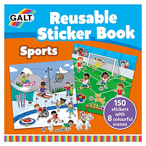 Galt Livre d'autocollants réutilisables – Sports, livres, à partir de 3 ans, 1005446, multicolore