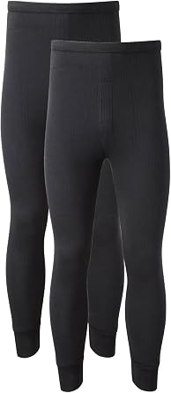 Heatwave  Pack of 2 Men's Thermal Trousers Long Johns Warm Underwear Baselayer, S M L XL XXL Thermals