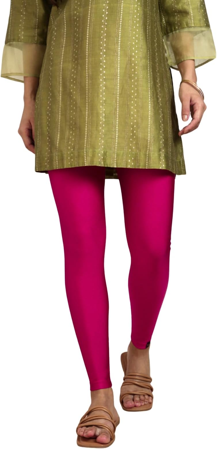 TWIN BIRDS Tailored Cut & Slim Fit Stretchable Nylon Elasthane Fabric Ankle Length Shimmer Leggings for Women