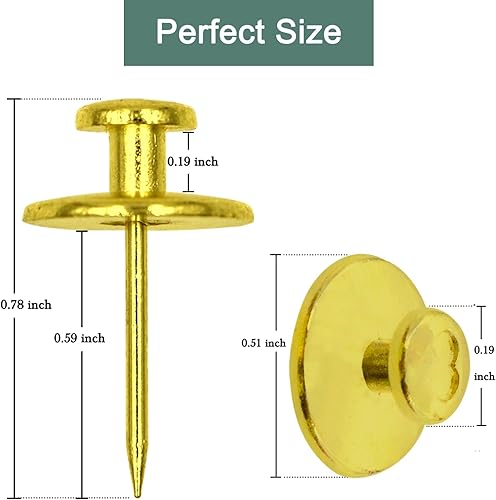 Miniatura 3 de 30 ganchos para colgar fotos para paneles de yeso, pasadores dorados de doble cabeza para colgar en la pared, pequeños pines decorativos para