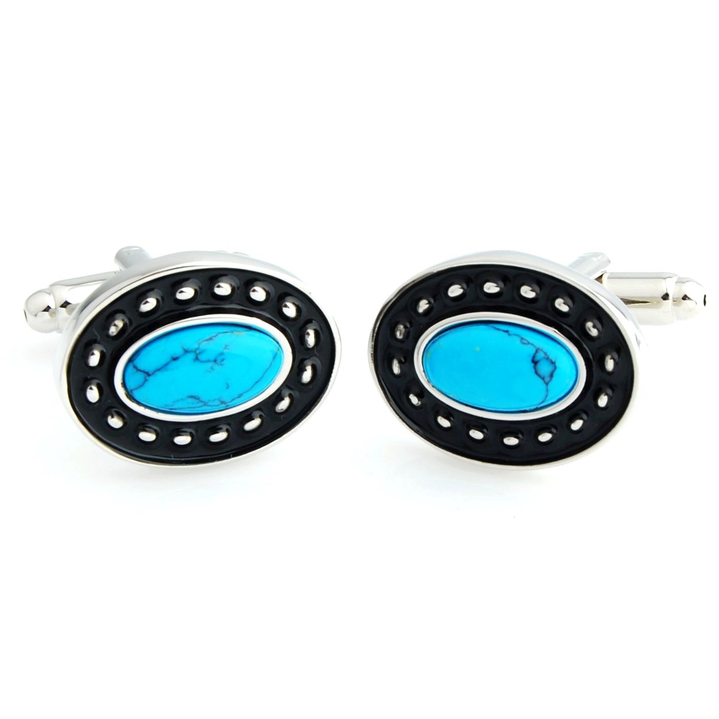 peluche Turquoise Studded Cufflink Cufflinks for Men-picture-36