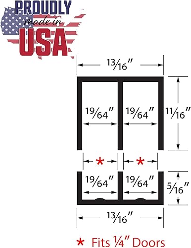 Miniatura 2 de Riel de puerta corredera de panel de 14 pulgadas, juego superior e inferior de plástico negro de 48 pulgadas, fabricado en EE. UU., paquete de 1