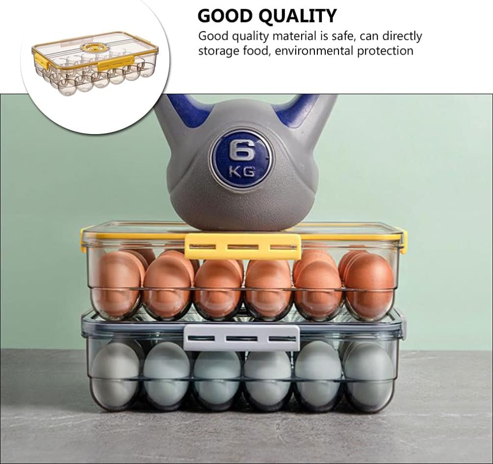 Cabilock Fridge Egg Holder Multifunctional Storage Box Stackable Fridge Food Box Food Storage Lids
